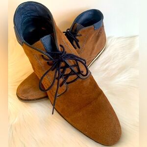 Parc City Boot Co Men's Brown Suede Lace-Up Derby Shoes Size 12